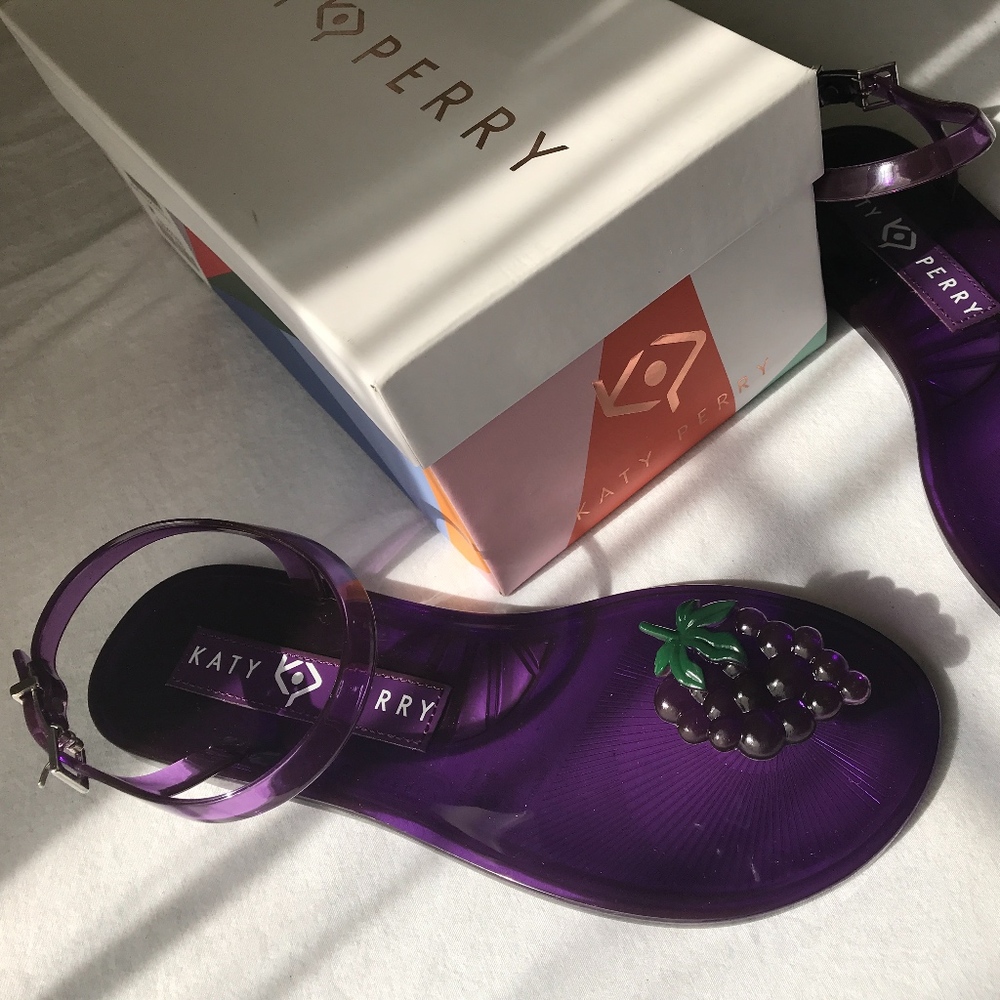 Ankle Strap Jelly Thong Katy Perry Grape Sandal